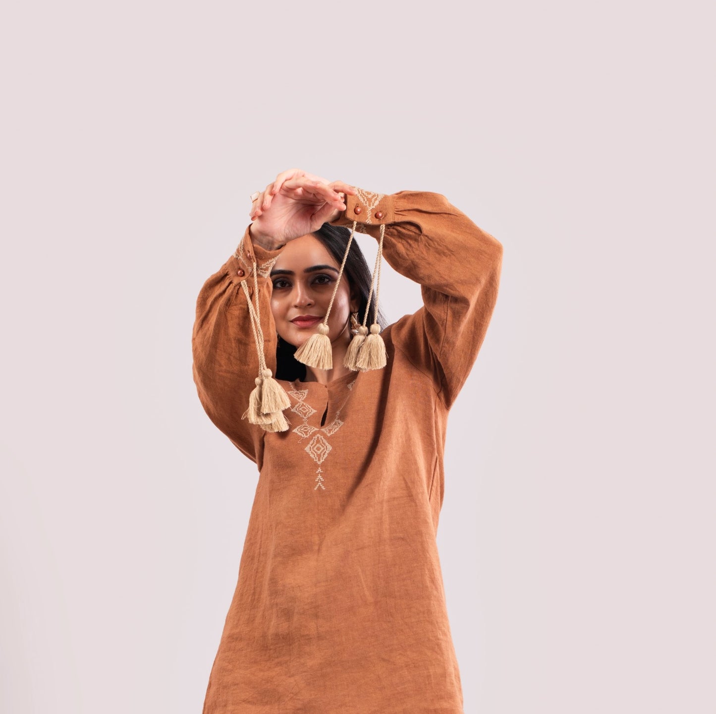 Bronzed Mirage Linen Dress